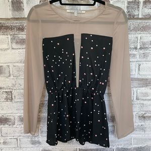 Collective Concepts Long Sleeve Peplum Blouse
